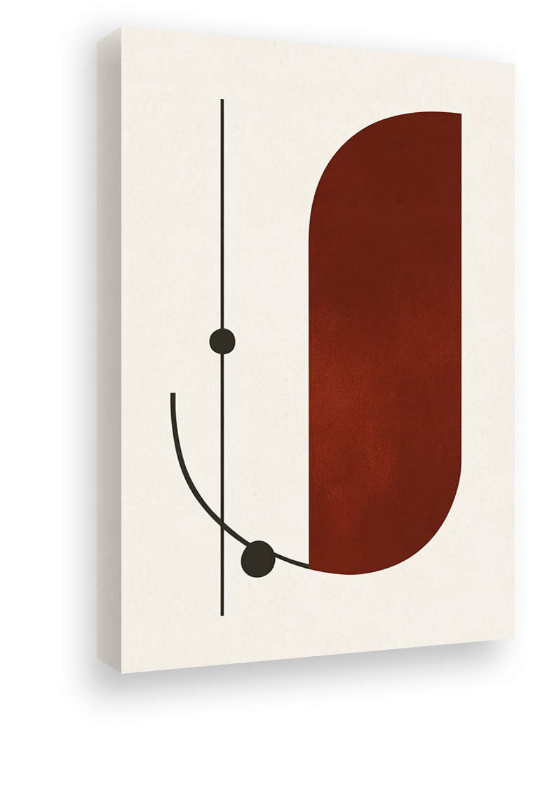 Abstract Geometric Forms in Red and Black