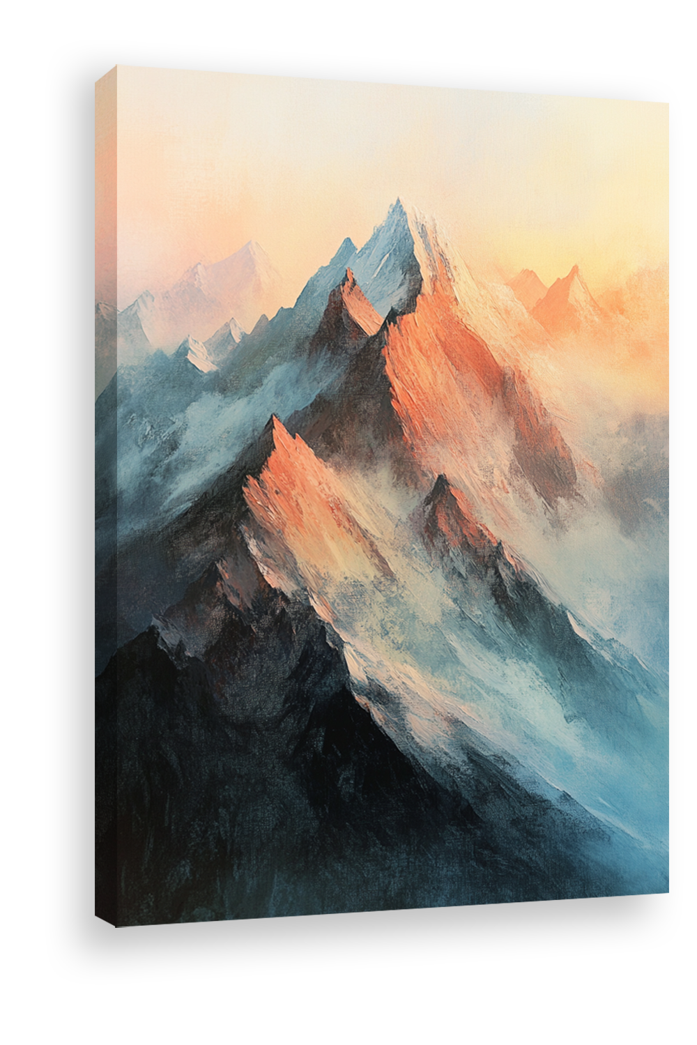 Sunset Serenity: Watercolor Mountain Landscape