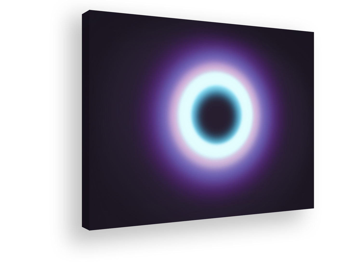 Cosmic Abyss: Illuminated Black Hole with Purple and Blue Glow