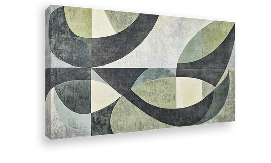 Modern Elegance: Sage Green and Gray Geometric Art