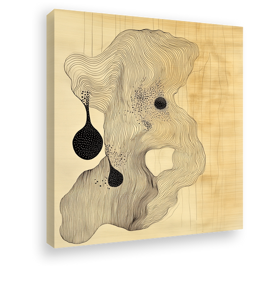 Oceanic Whispers: Abstract Wood Carving Art