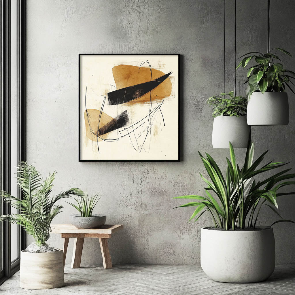 Serene Curves: Abstract Neutral Tones Artwork