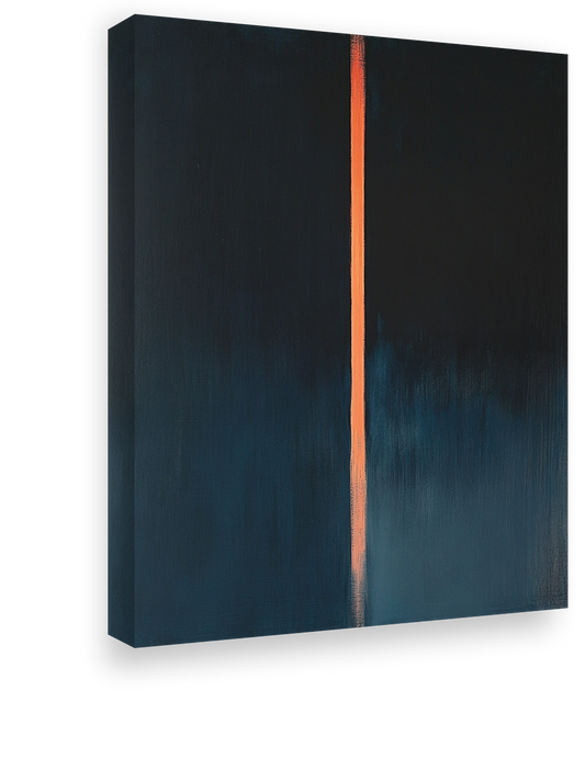 Luminous Lines: Abstract Minimalist Art in Blue and Orange