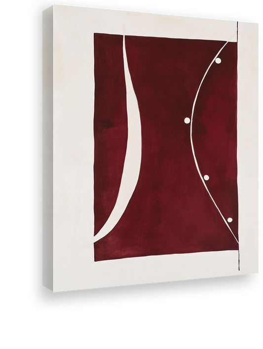 Crimson Harmony: A Minimalist Abstract Design in Burgundy and Cream