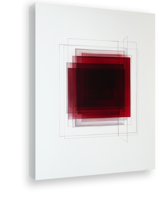 Abstract Red Squares: A Minimalist Digital Composition