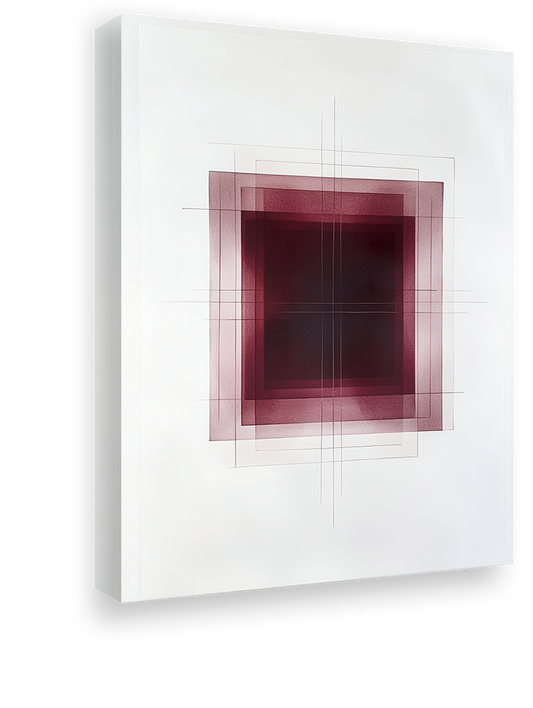 Geometric Elegance: Minimalist Burgundy Shapes